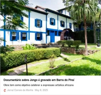 Registro de clipping relacionado a Jongo – O Ritmo da Resistência