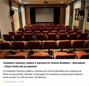 Registro de clipping relacionado a Lados Opostos do Mesmo Rio