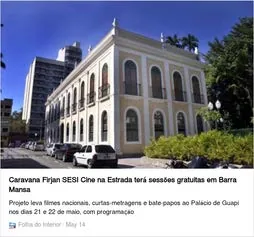 Registro de clipping relacionado a Viva História! e Costurando a Cultura