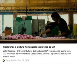 Registro de clipping relacionado a Viva História! e Costurando a Cultura
