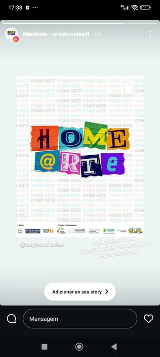 Cartaz ou imagem do projeto Home Arte – O Audiovisual no Teatro Musical